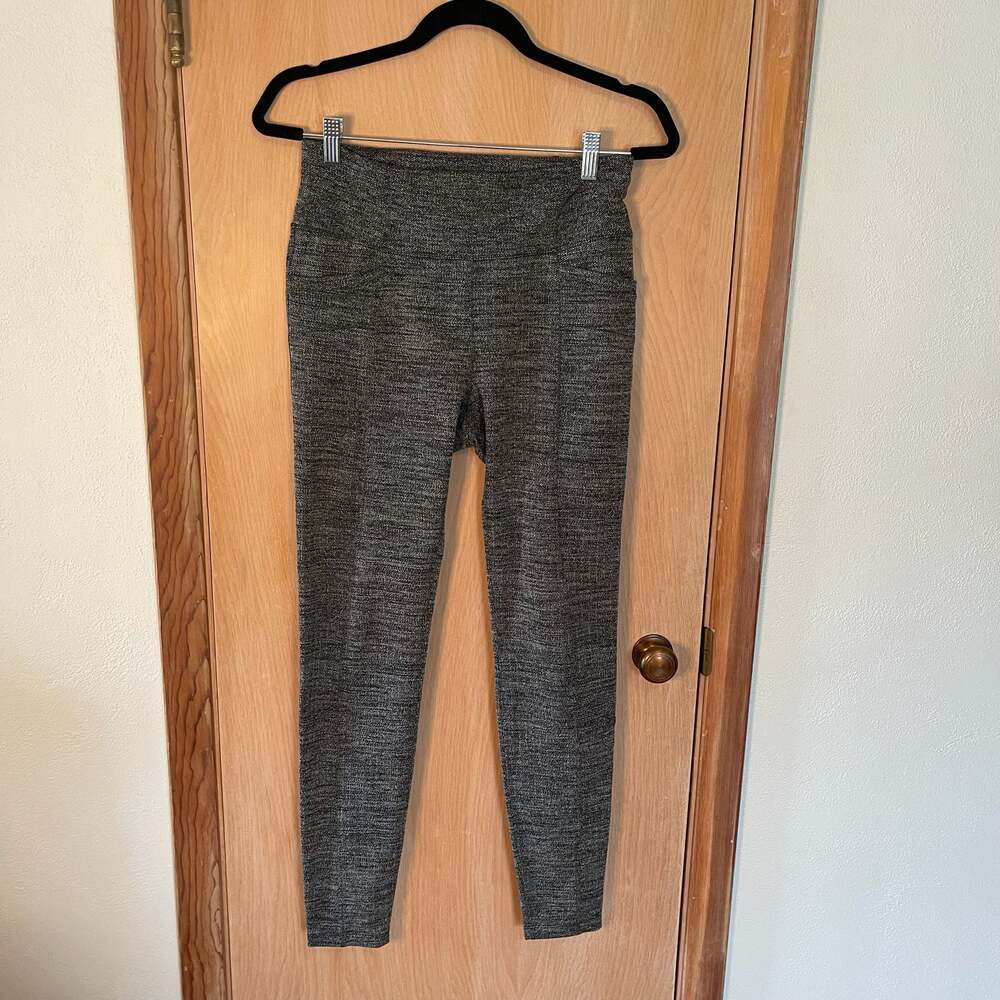 Athleta Metro Herringbone High Rise Leggings Gray M EUC